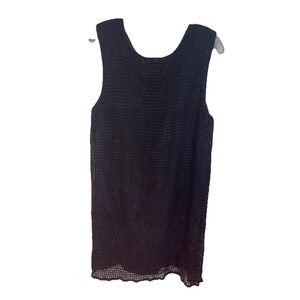Artisan-Inspired Cotton Mesh Dress – Pullover Sheath with Lining – Boho Chic M L